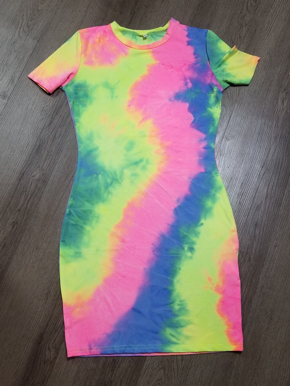 Women's Multicolored Tie-Dye Bodycon Dress (SIZE: Juniors L)